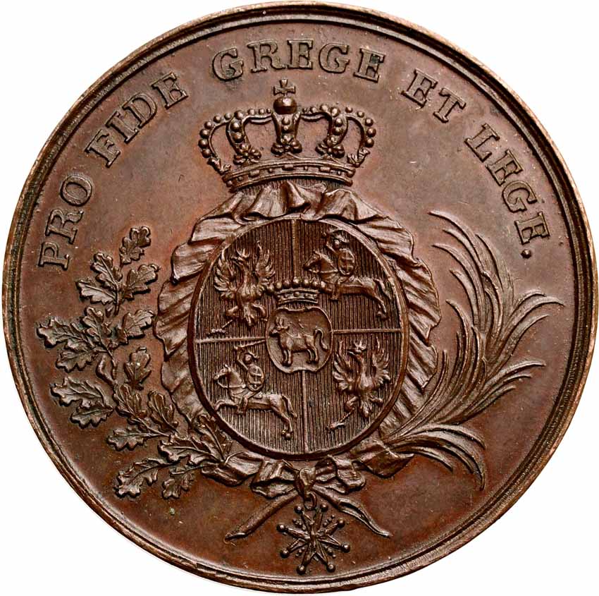 Stanisław August Poniatowski. Medal nagrodowy 1770, PRO FIDE GREGE ET LEGE, brąz